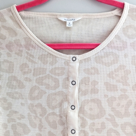Splendid Forever Leopard Print Henley Top - Picture 7 of 14